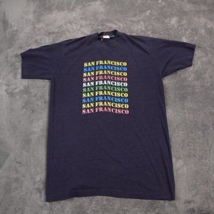 Vintage‎ San Francisco Shirt Mens Large Velva Sheen Single Stitch Repeat Graphic